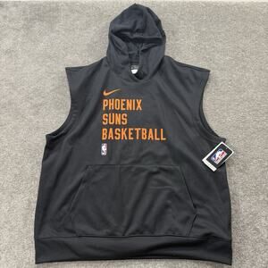 NWT Nike NBA Phoenix Suns Dri-FIT Black Sleeveless Hoodie Pullover XL Basketball